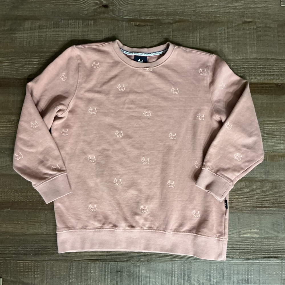 Agatha Paris Women’s Pink Scotty crewneck Sweatshirt 100 Sz Large